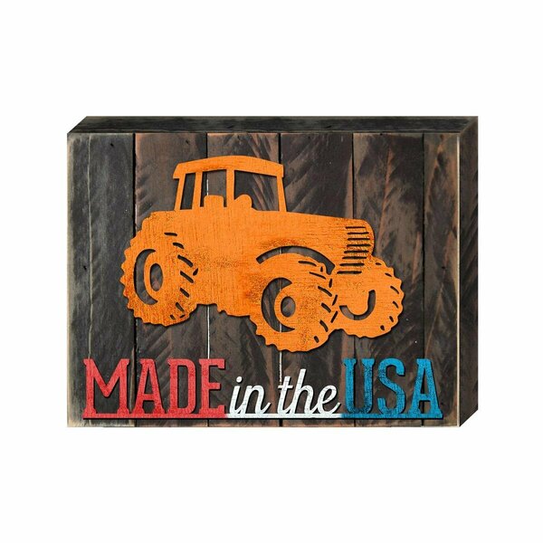 Clean Choice Made in USA Tractor Vintage Art on Board Wall Decor CL3491186